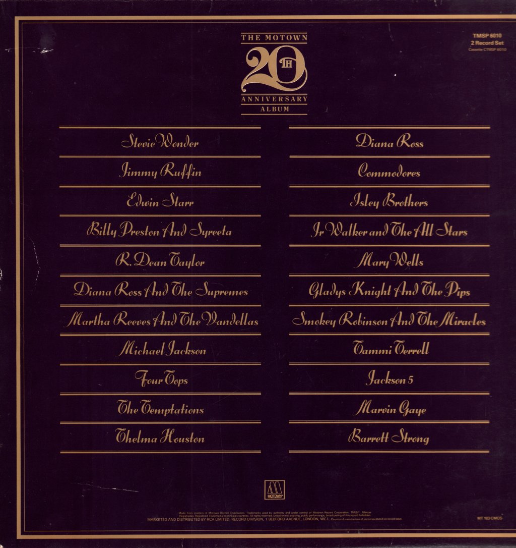 Various Artists - Motown 20th Anniversary Album - Double Lp
