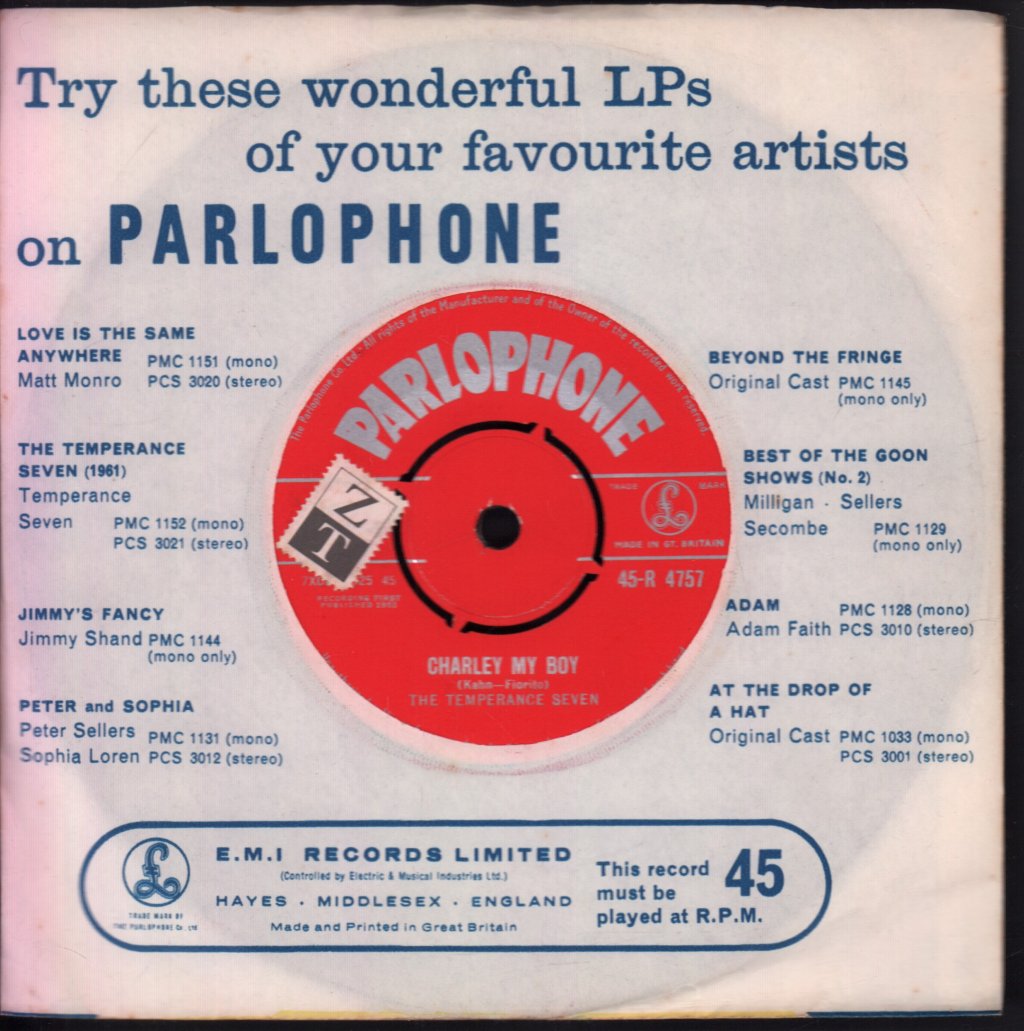 Temperance Seven - You're Driving Me Crazy - 7 Inch