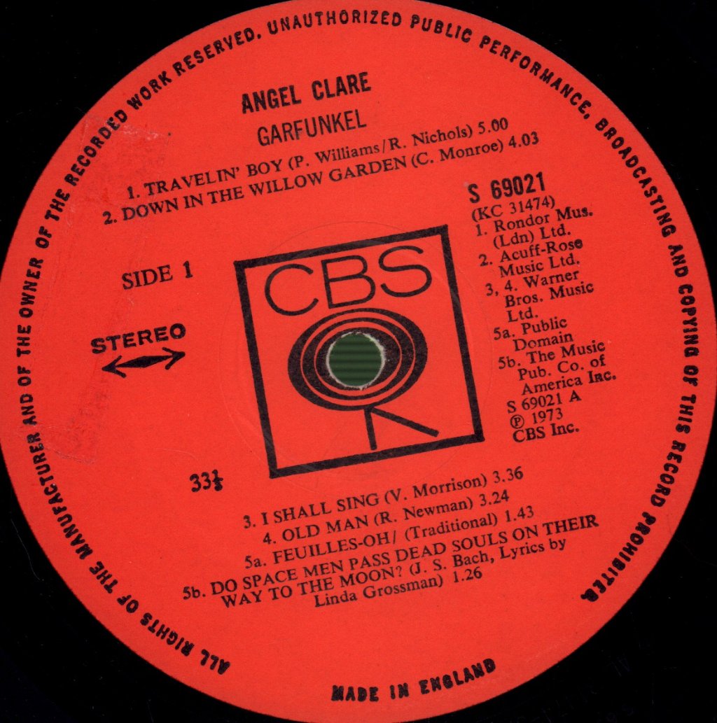 Art Garfunkel - Angel Clare - Lp