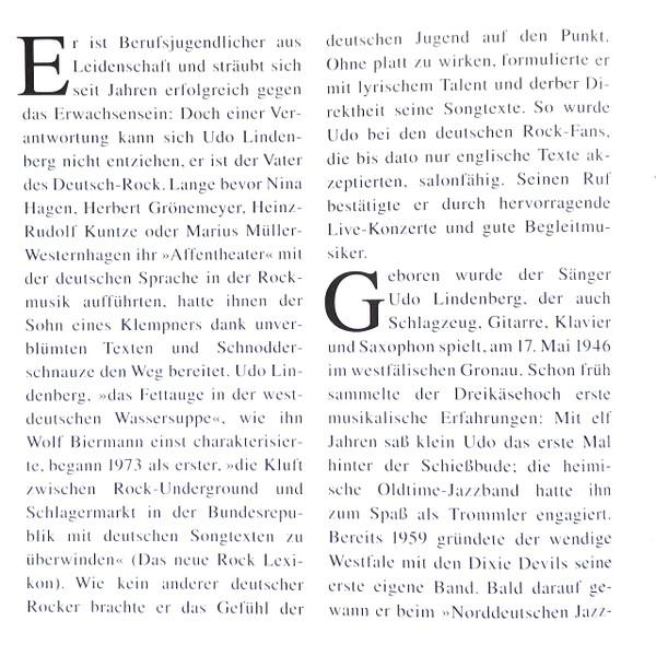 Udo Lindenberg - Reeperbahn (Best) - Cd