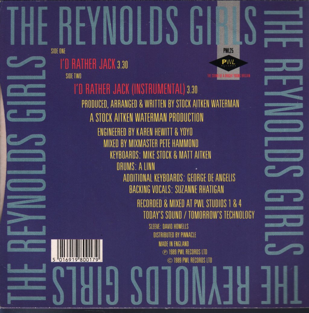 Reynolds Girls - I'd Rather Jack - 7 Inch