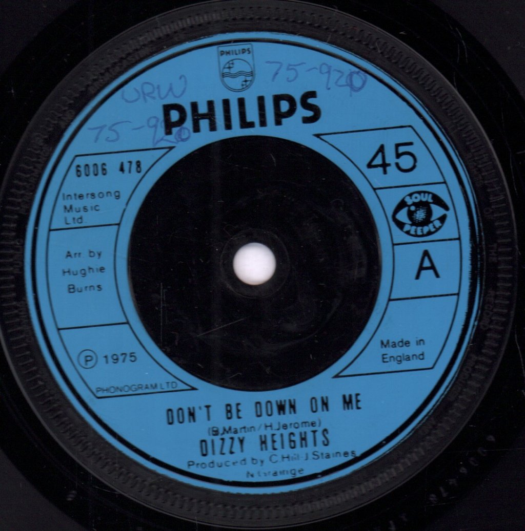 Dizzy Heights - Don't Be Down On Me - 7 Inch