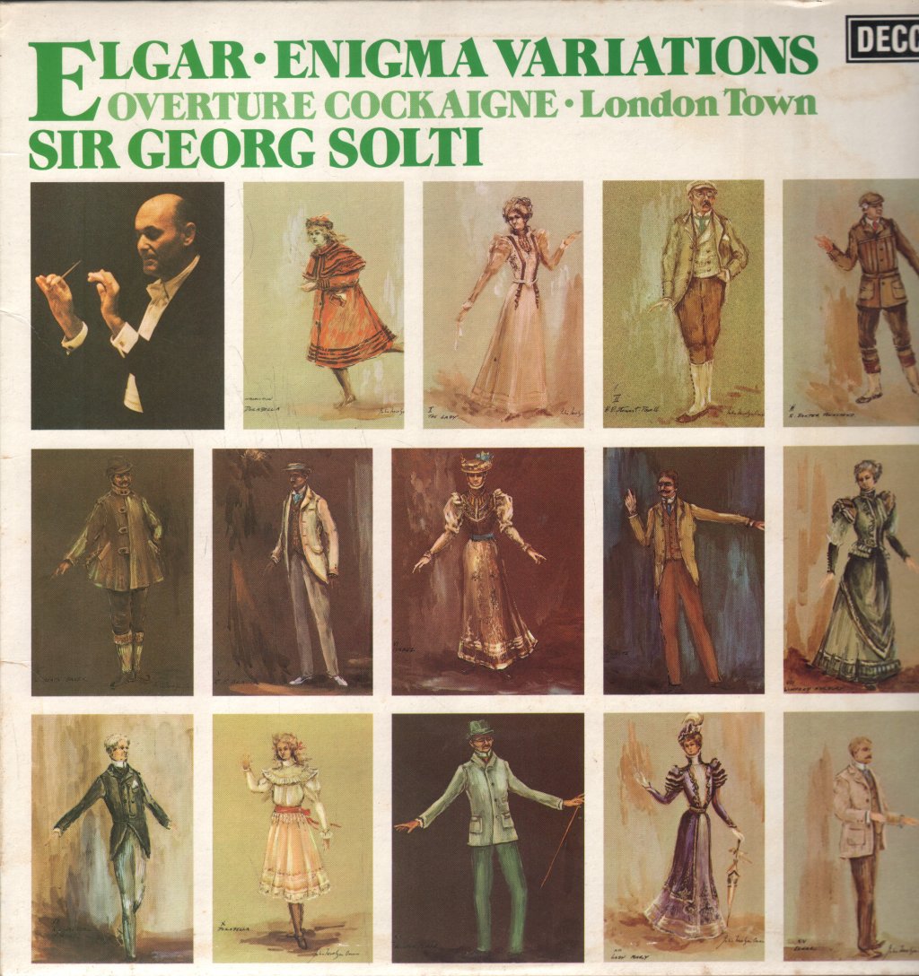 Sir Georg Solti / Chicago Symphony Orchestra / London Philharmonic Orchestra - Elgar - Enigma Variations / Overture Cockaigne / London Town - Lp