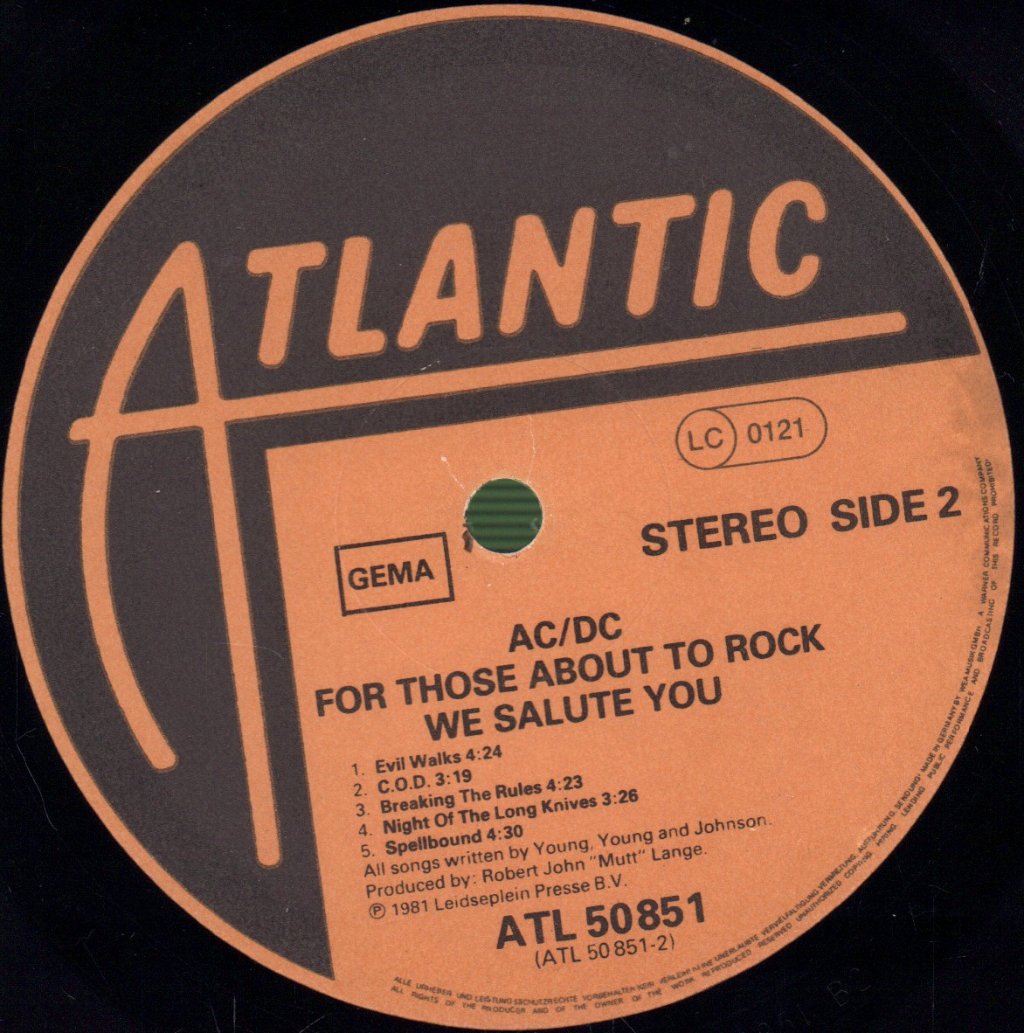 AC/DC - For Those About To Rock - Lp