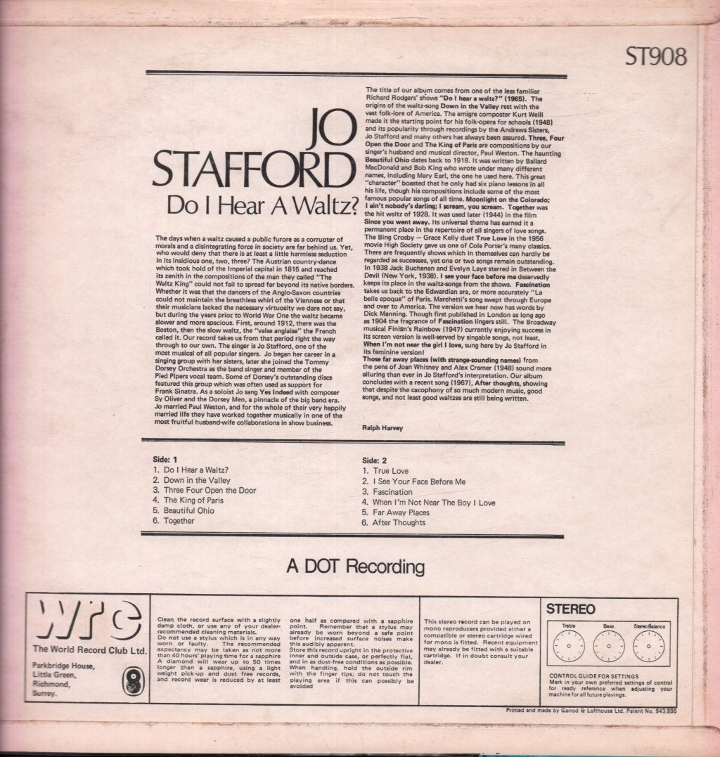 Jo Stafford - Do I Hear A Waltz? - Lp