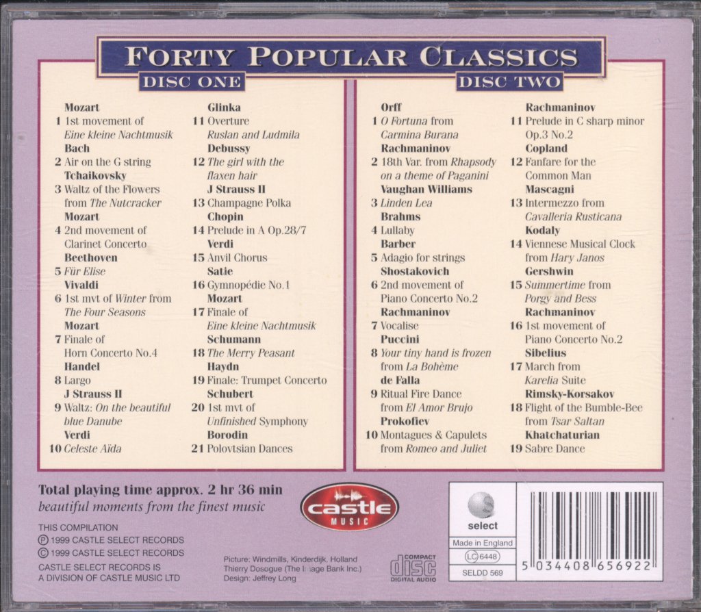 Various Artists - 40 Popular Classics - Double Cd