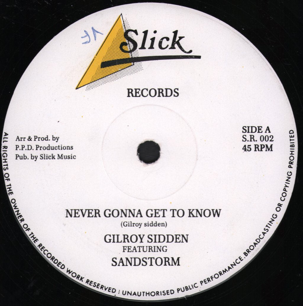 Gilroy Sidden Featuring Sandstorm - Never Gonna Get To Know - 12 Inch