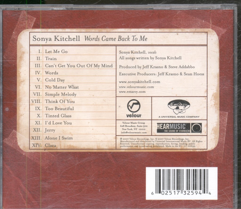 Sonya Kitchell - Words Came Back To Me - Cd