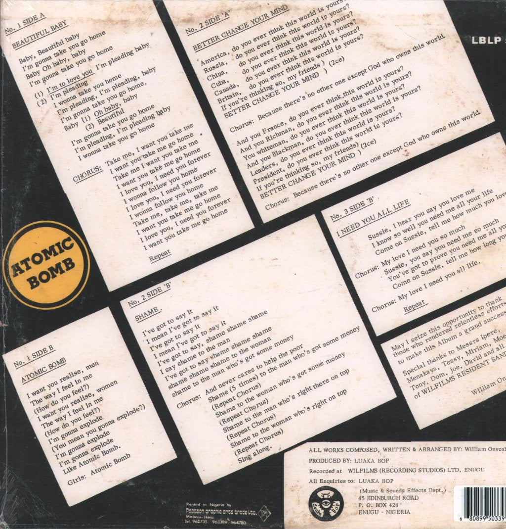 William Onyeabor - Atomic Bomb - Lp