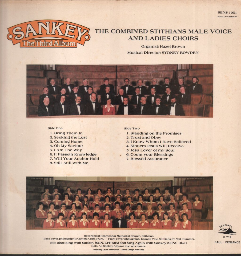 Combined Stithians Male Voice And Ladies Choirs - Sankey The Third Album - Lp
