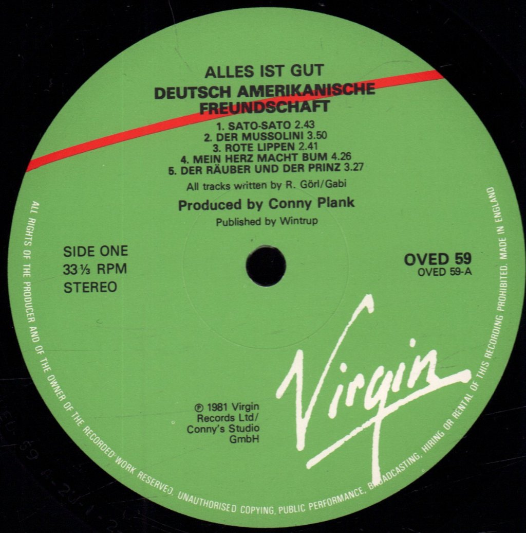 Deutsch Amerikanische Freundschaft - Alles Ist Gut - Lp