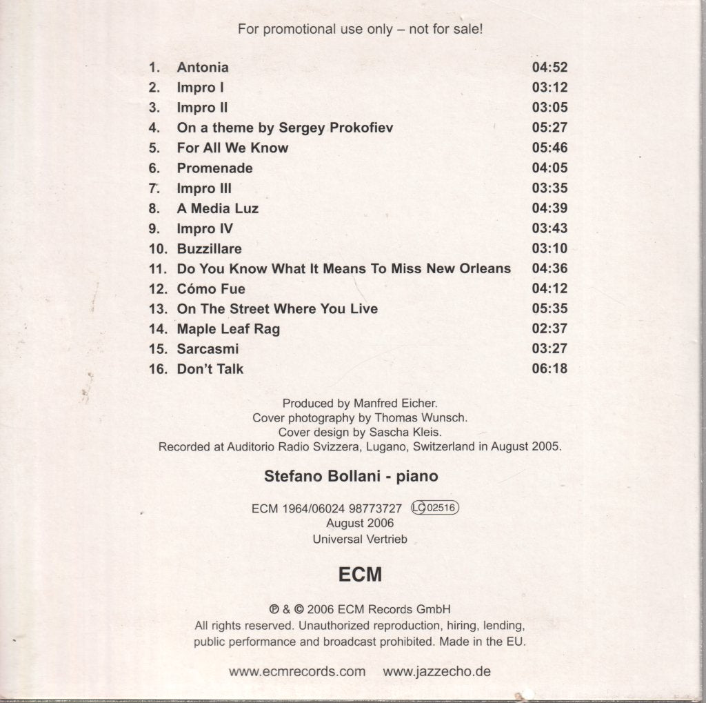 Stefano Bollani - Piano Solo - Cd