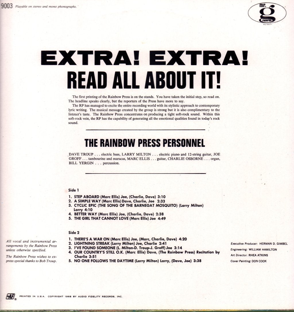 Rainbow Press - There's A War On - Lp