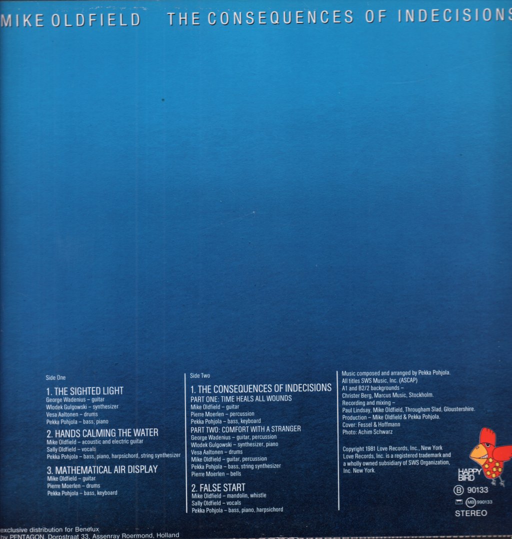 Mike Oldfield - Consequences Of Indecisions - Lp