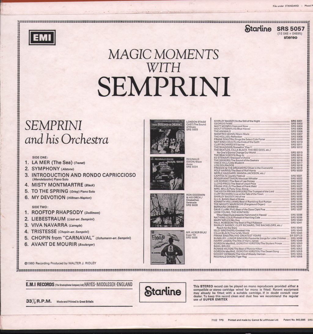 Semprini - Magic Moments With Semprini - Lp