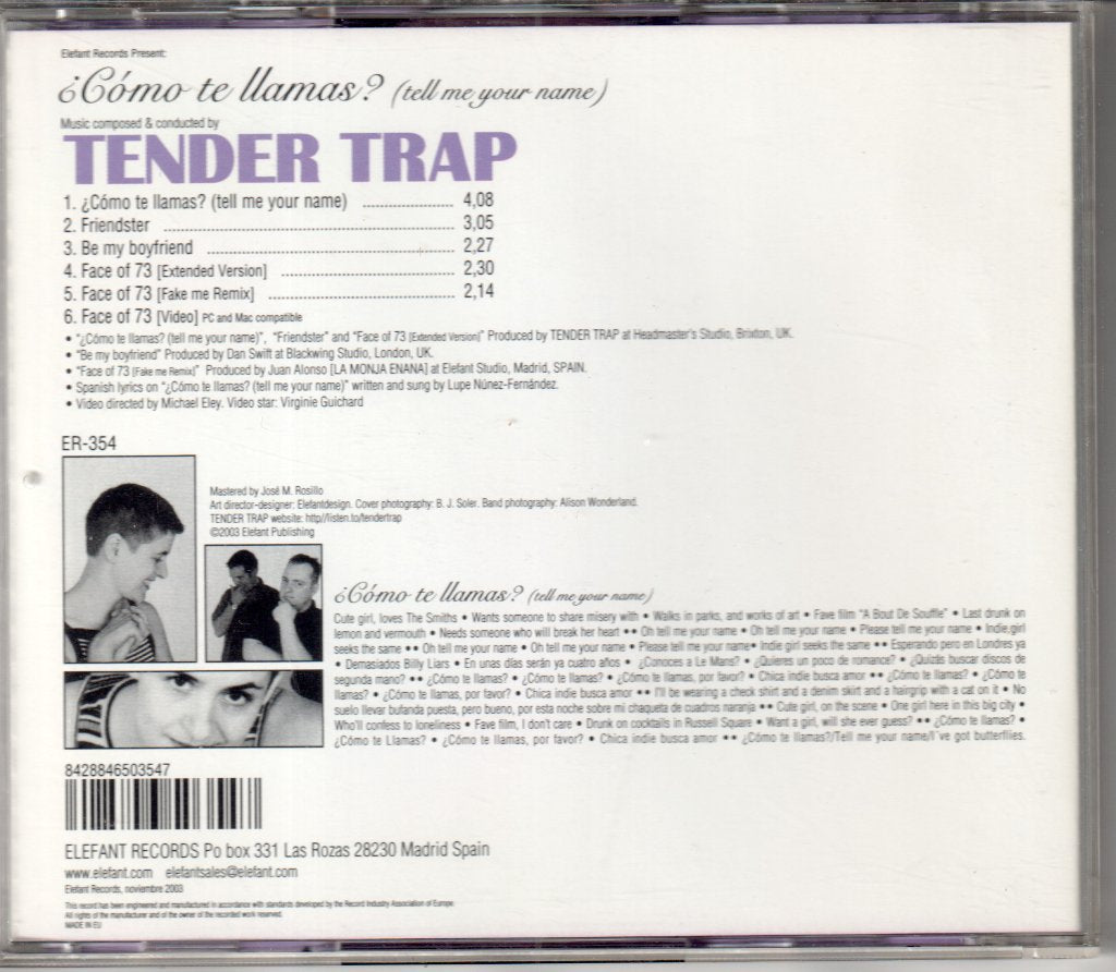 Tender Trap - ¿Cómo Te Llamas? (Tell Me Your Name) - Cd