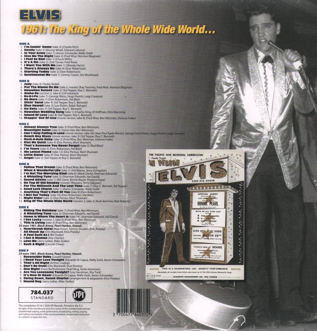 Elvis Presley - 1961: The King Of The Whole Wide World... - Triple Lp