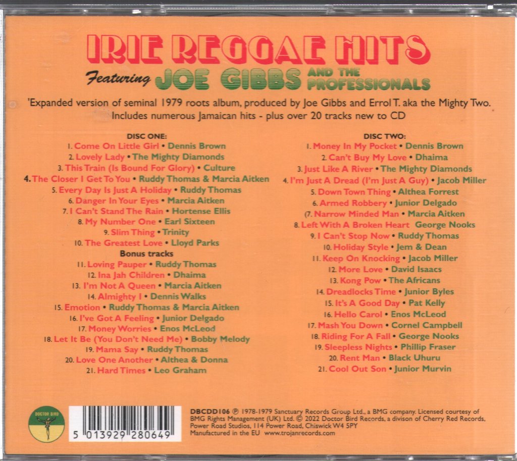 Various Artists - Irie Reggae Hits (Featuring Joe Gibbs And The Professionals) - Double Cd