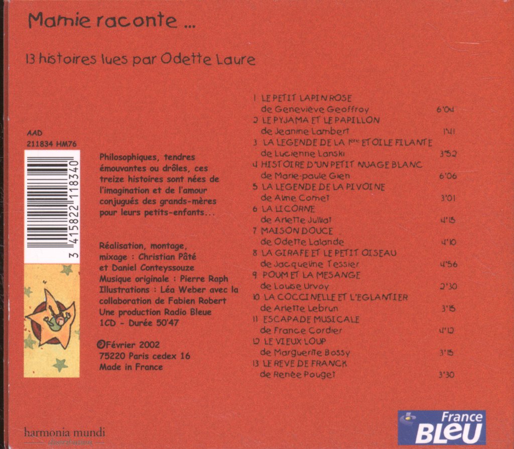 Maimie Raconte - 13 histoires lues par Odette Laure - Cd