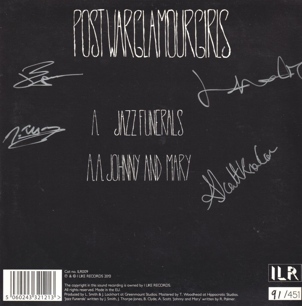 Post War Glamour Girls - Jazz Funerals - 7 Inch