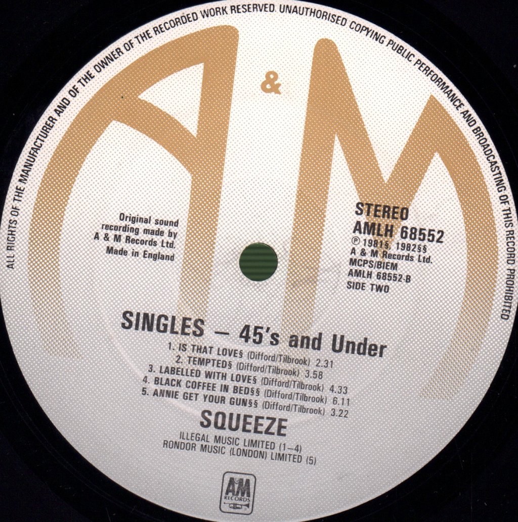 Squeeze - Singles 45'S And Under - Lp