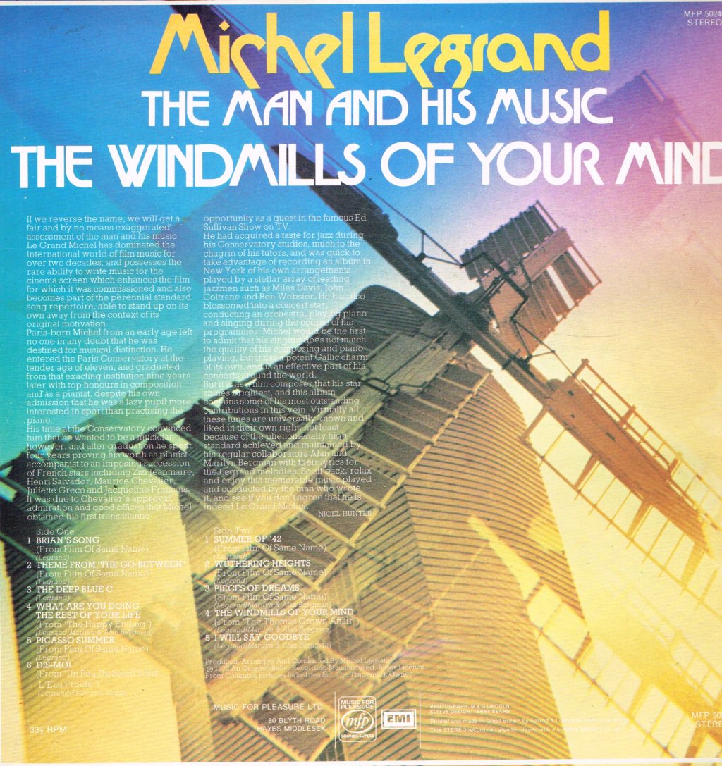 Michel Legrand - Windmills Of Your Mind - Lp