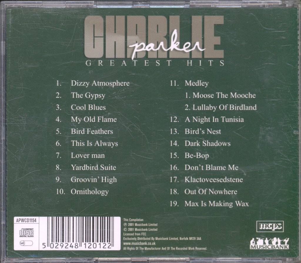 Charlie Parker - Greatest Hits - Cd