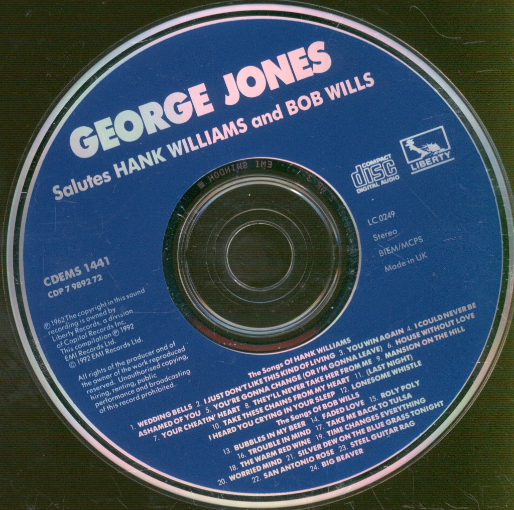 George Jones - George Jones Salutes Hank Williams And Bob Wills - Cd