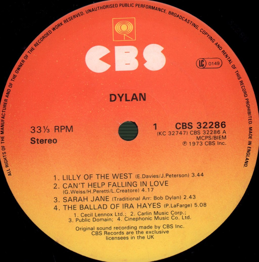 Bob Dylan - Dylan - Lp