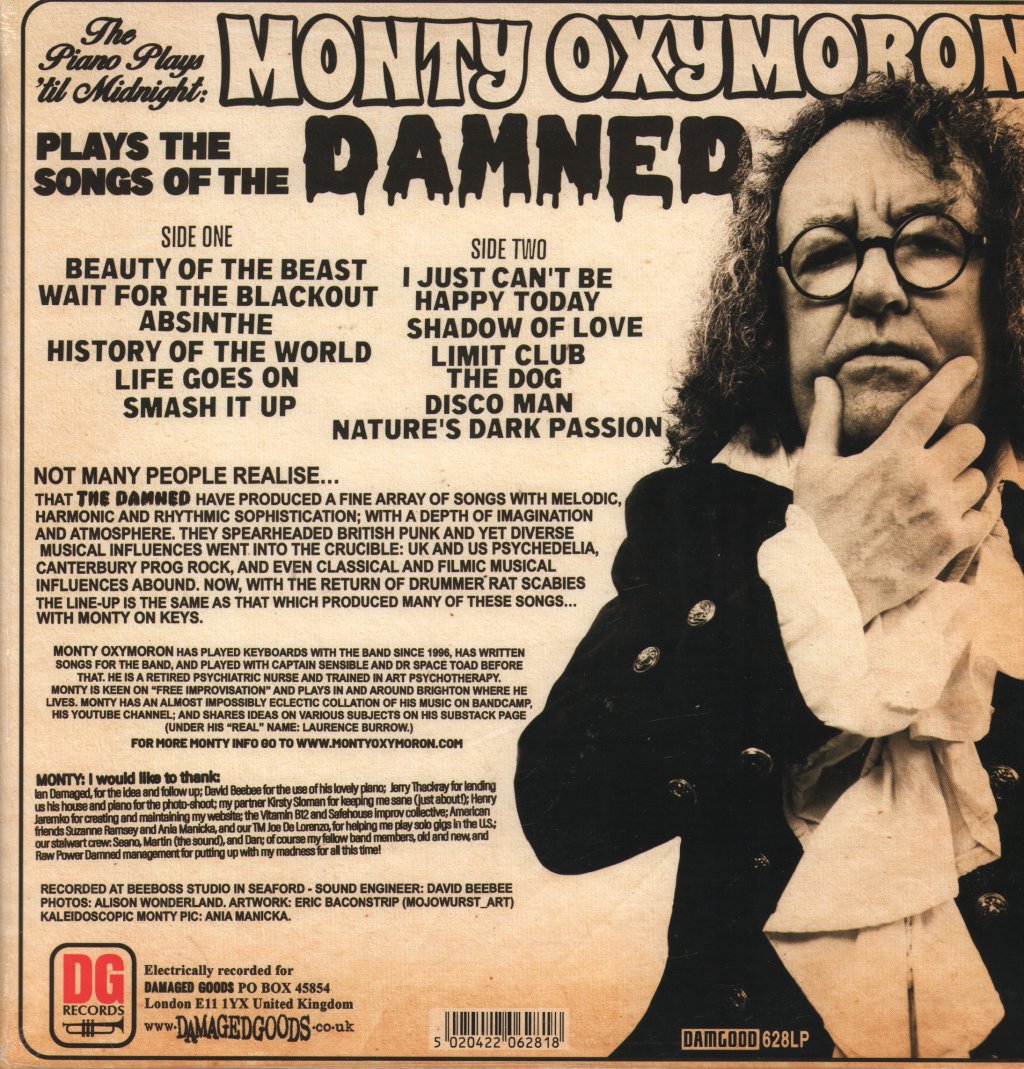 Monty Oxymoron - The Piano Plays 'til Midnight: Monty Oxymoron Plays the Songs of The Damned - Lp
