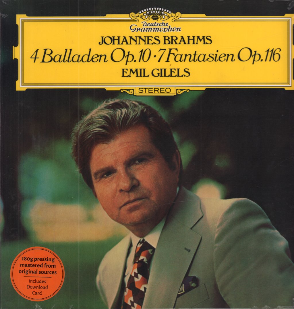 Emil Gilels - brahms Balladen Op. 10 Fantasien Op. 116 - Lp
