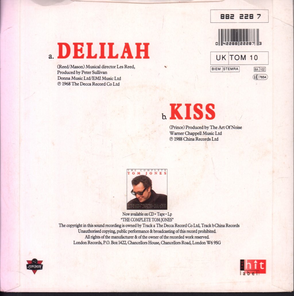 Tom Jones - Delilah - 7 Inch