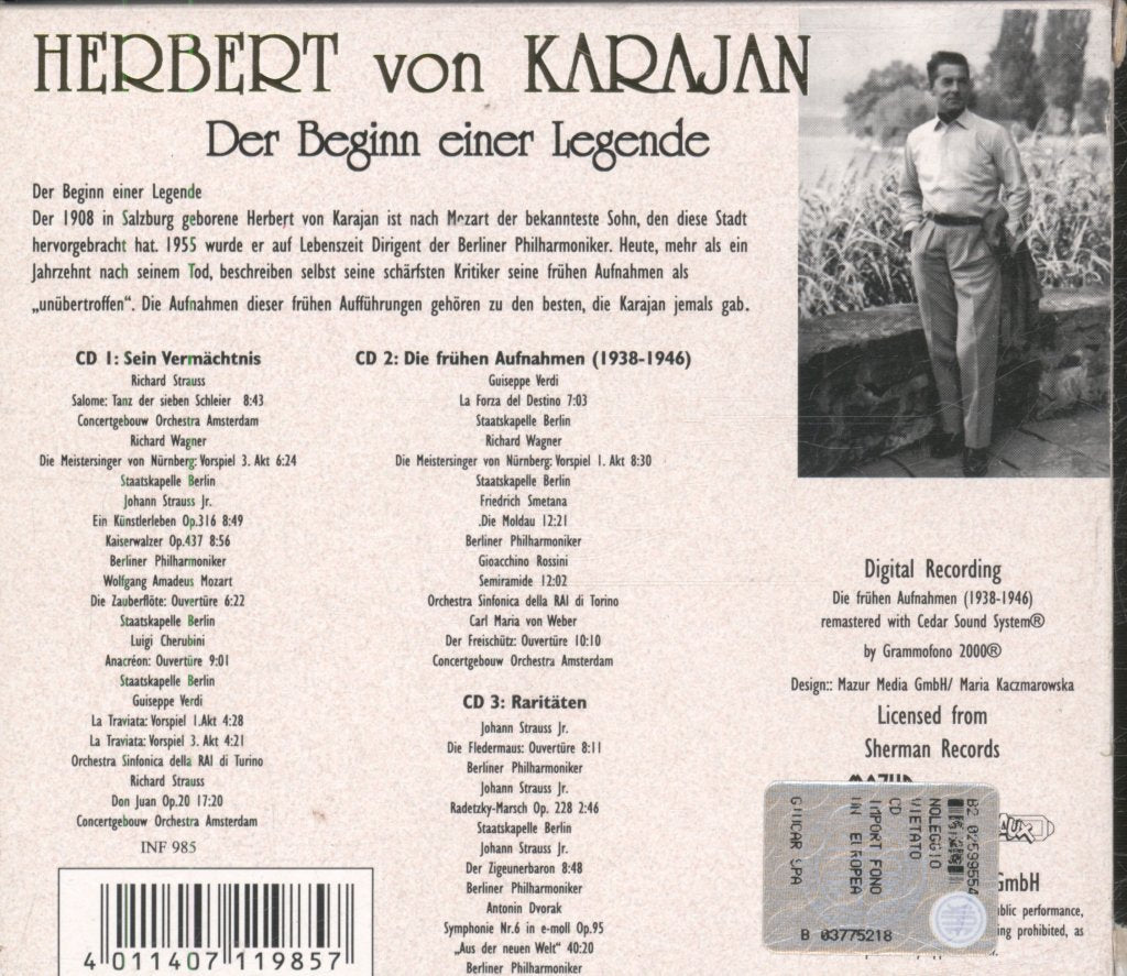 Herbert Von Karajan - Der Beginn Einer Legend Volume 1-3 - Triple Cd