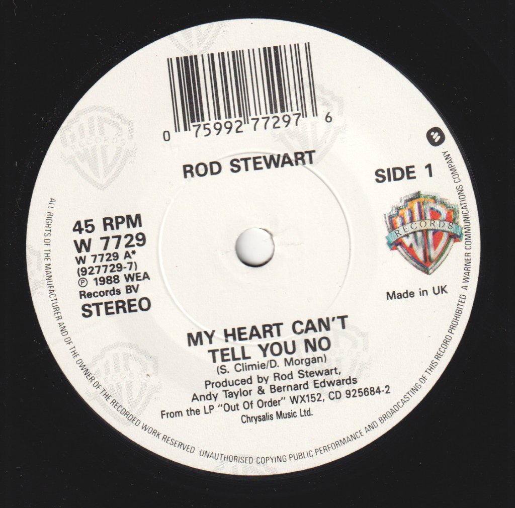 Rod Stewart - My Heart Can't Tell You No - 7 Inch