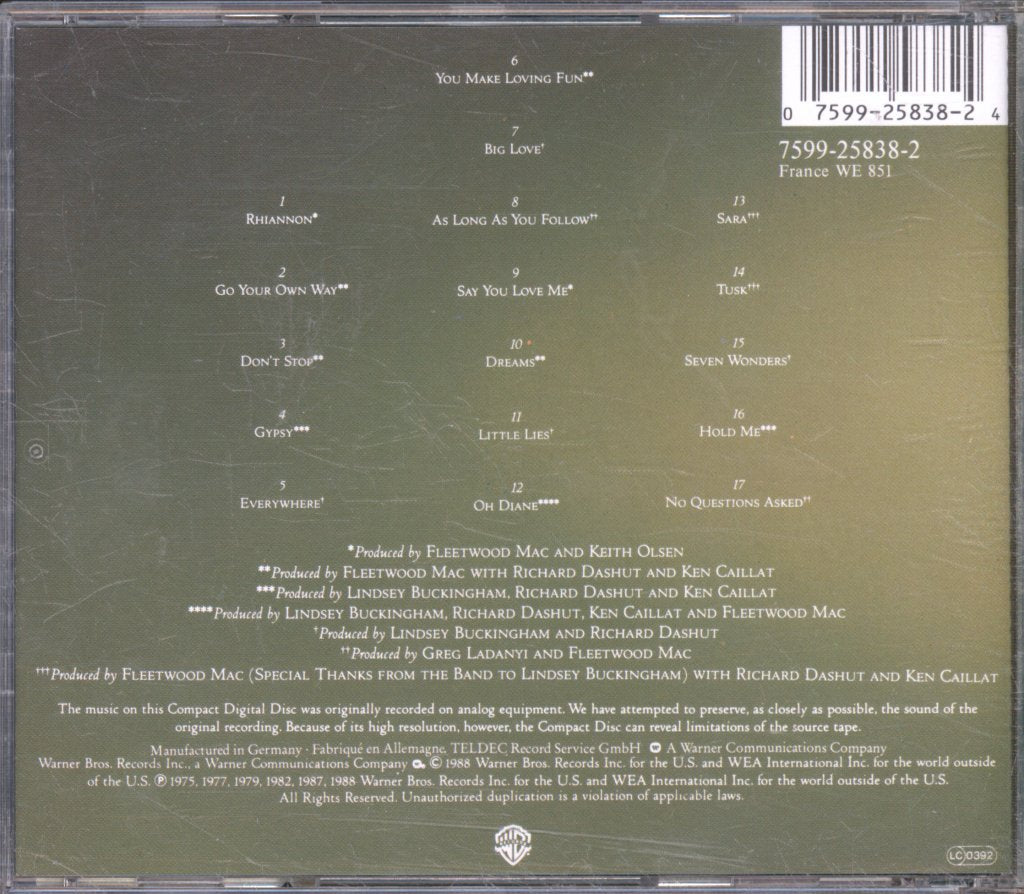 Fleetwood Mac - Greatest Hits - Cd