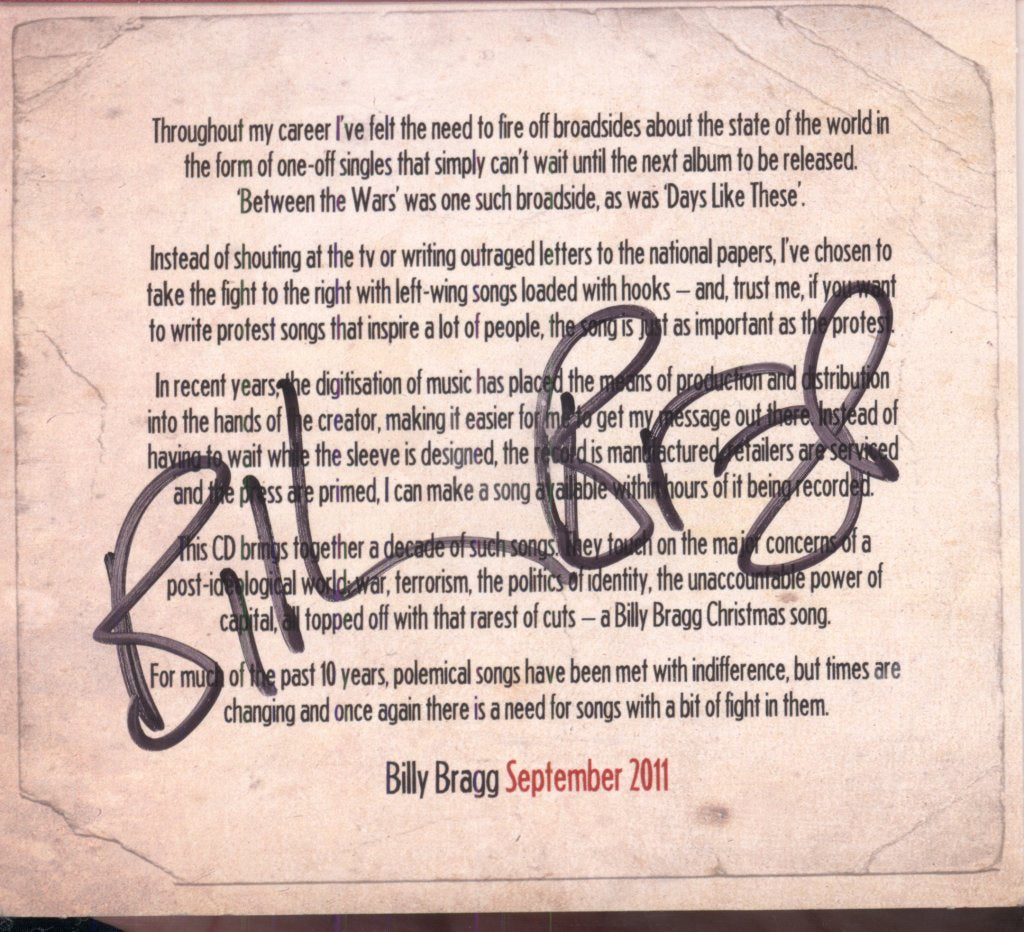 Billy Bragg - Fight Songs [A Decade Of Downloads] - Cd