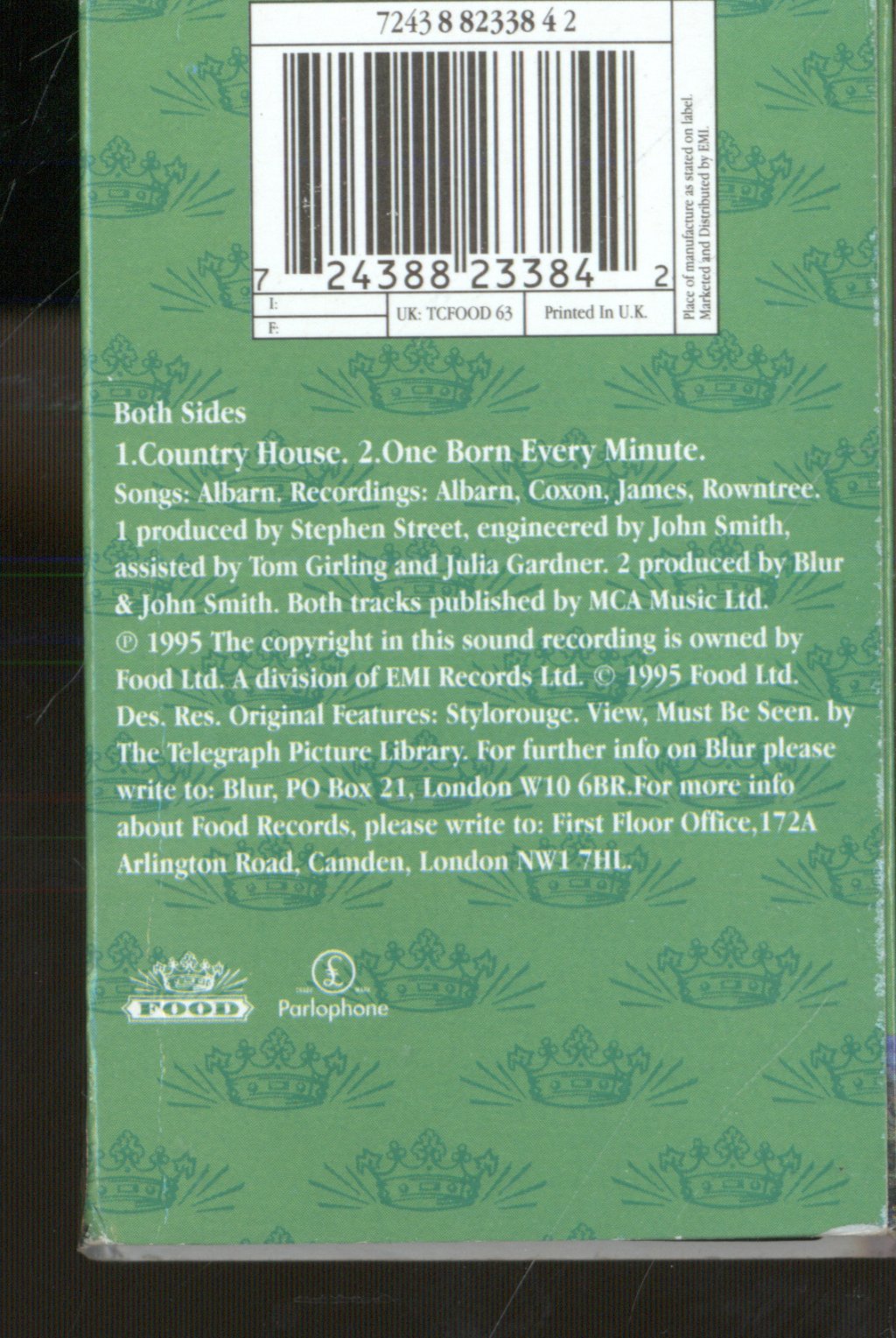 Blur - Blur's Country House - Cassette