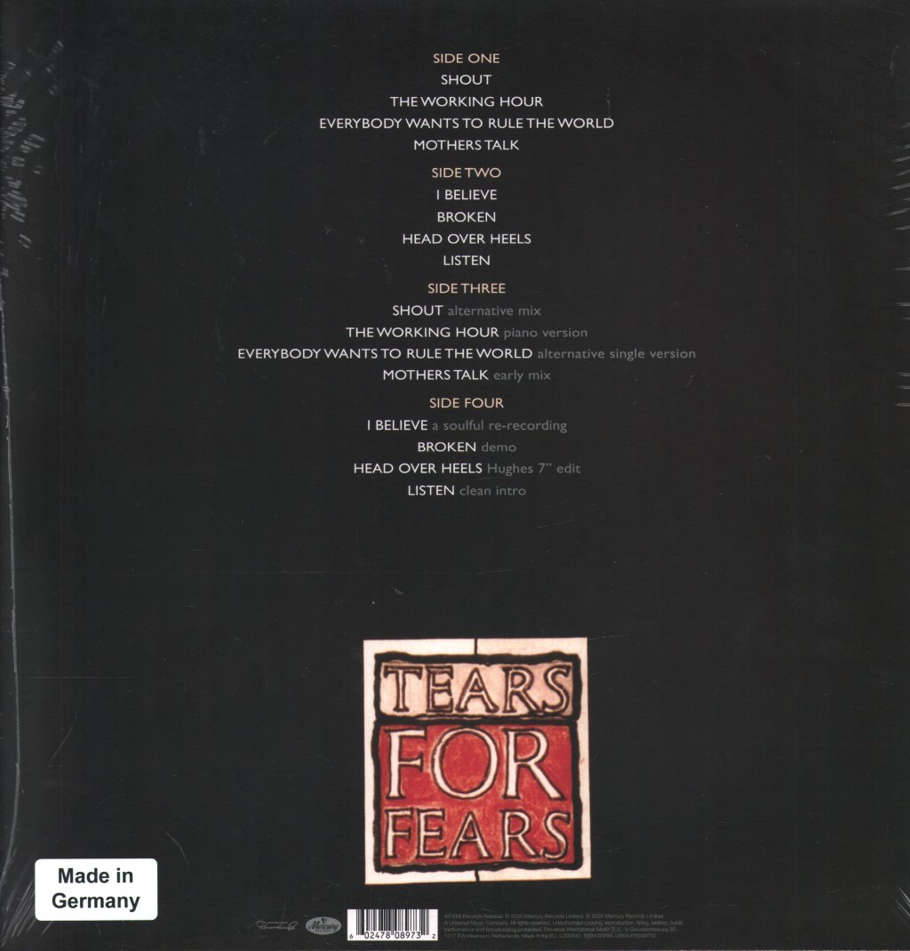 Tears For Fears - Songs From The Big Chair - Double Lp