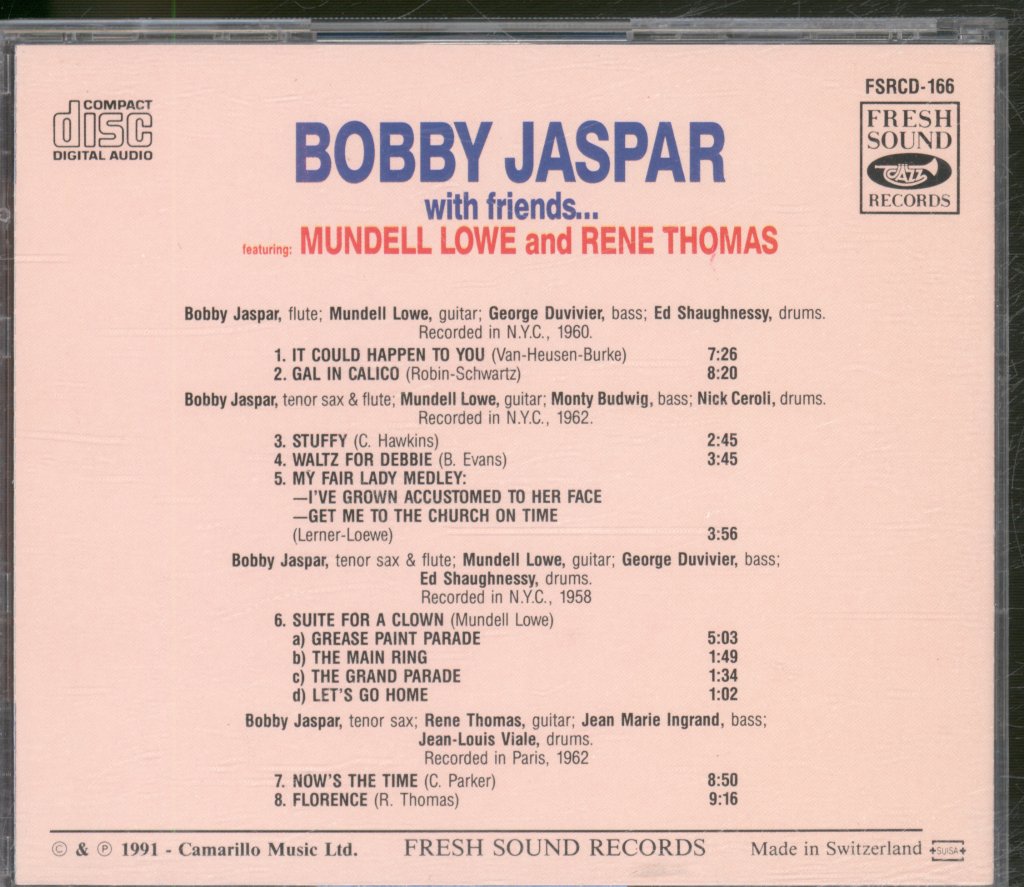 Bobby Jaspar - Bobby Jaspar With Friends... - Cd