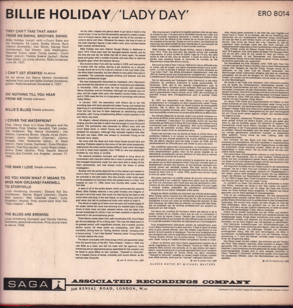 Billie Holiday - Lady Day - Lp