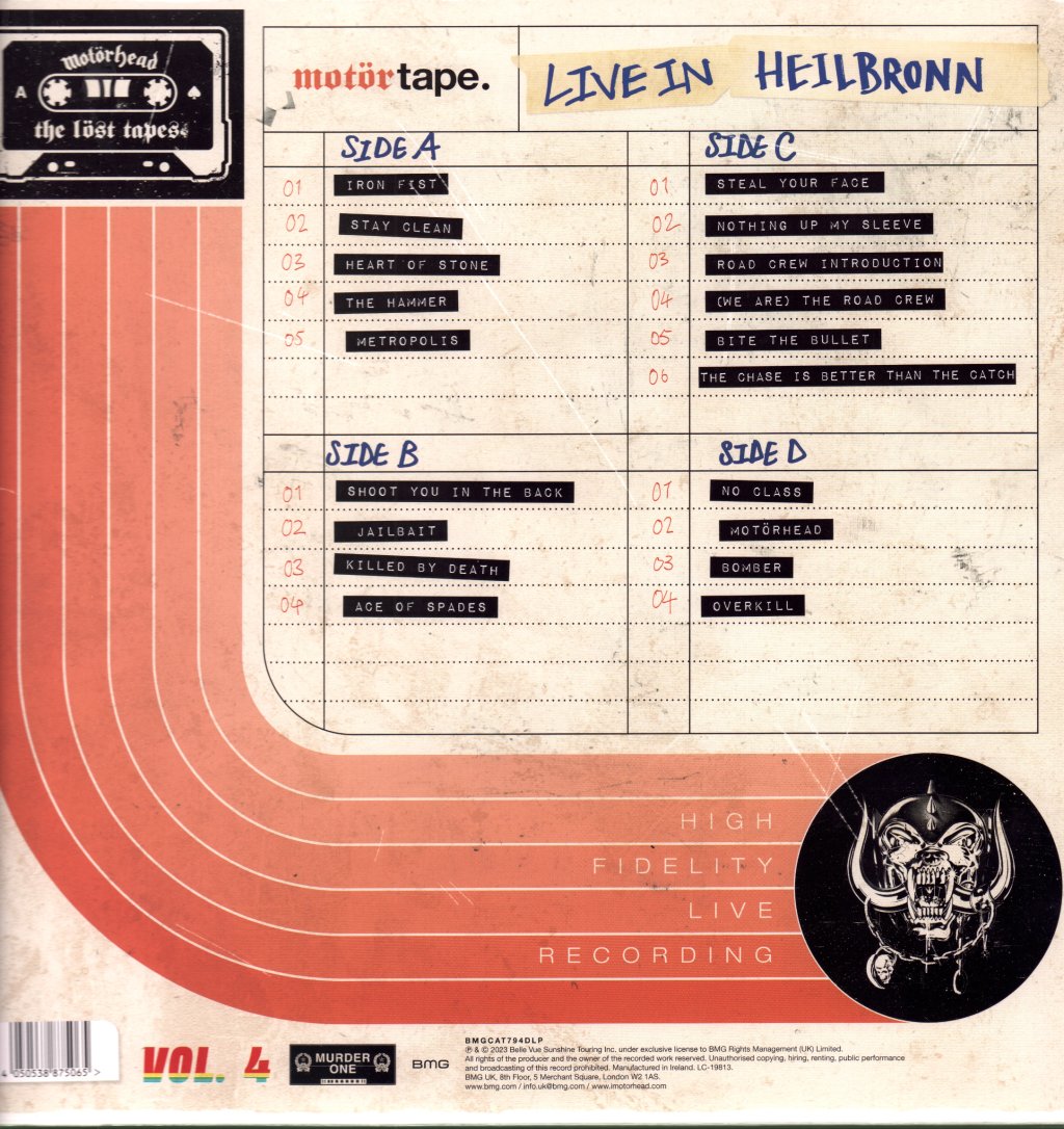 Motorhead - Lost Tapes Vol. 4 (Live At Sporthalle, Heilbronn, 29th December 1984) - Double Lp