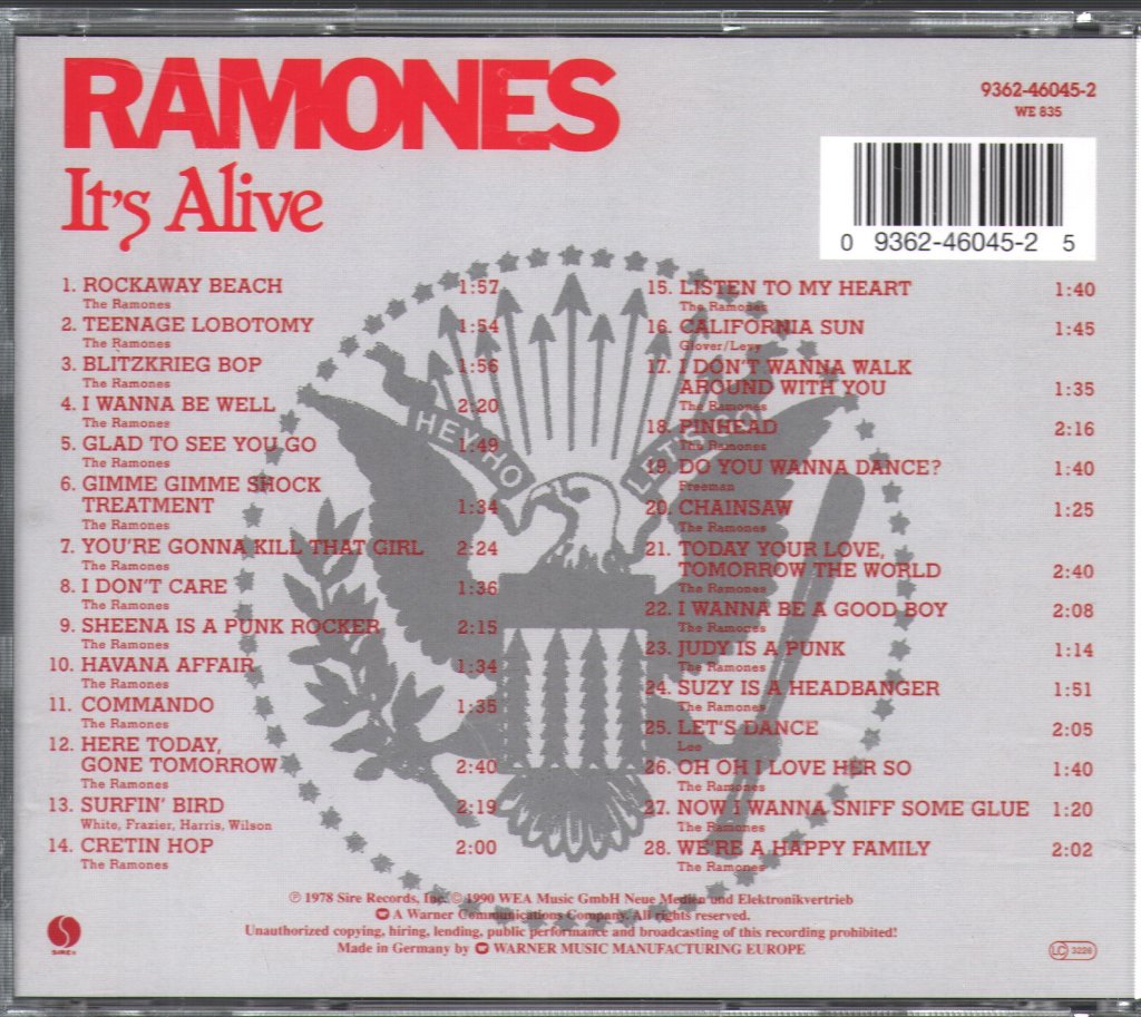 Ramones - It's Alive - Cd
