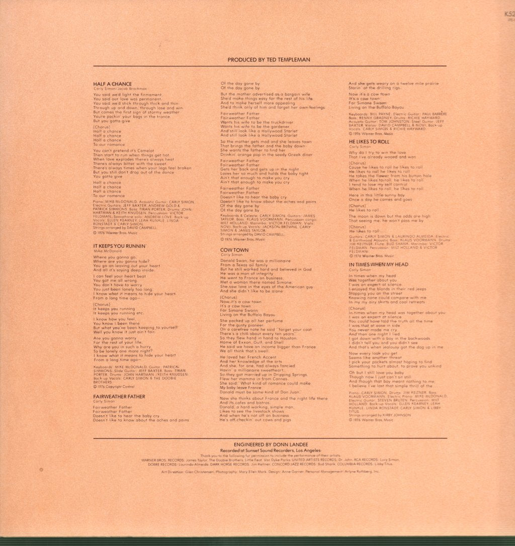 Carly Simon - Another Passenger - Lp
