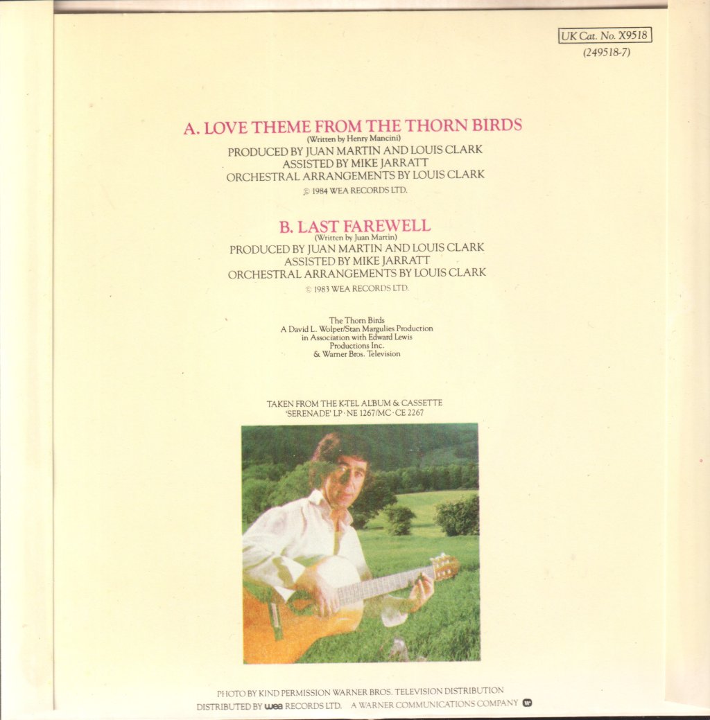 Juan Martin - Love Theme From The Thorn Birds - 7 Inch