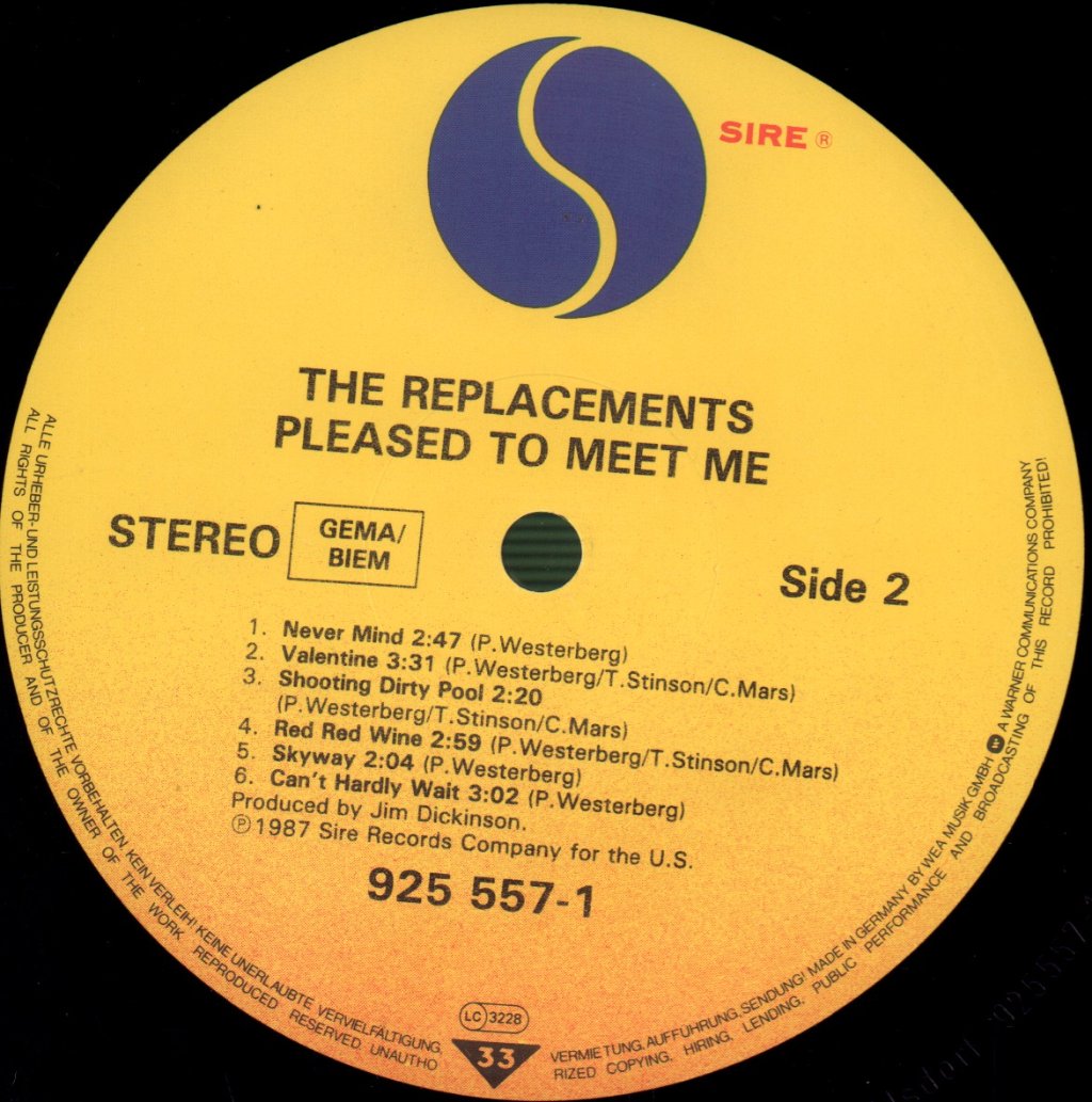 Replacements - Pleased To Meet Me - Lp