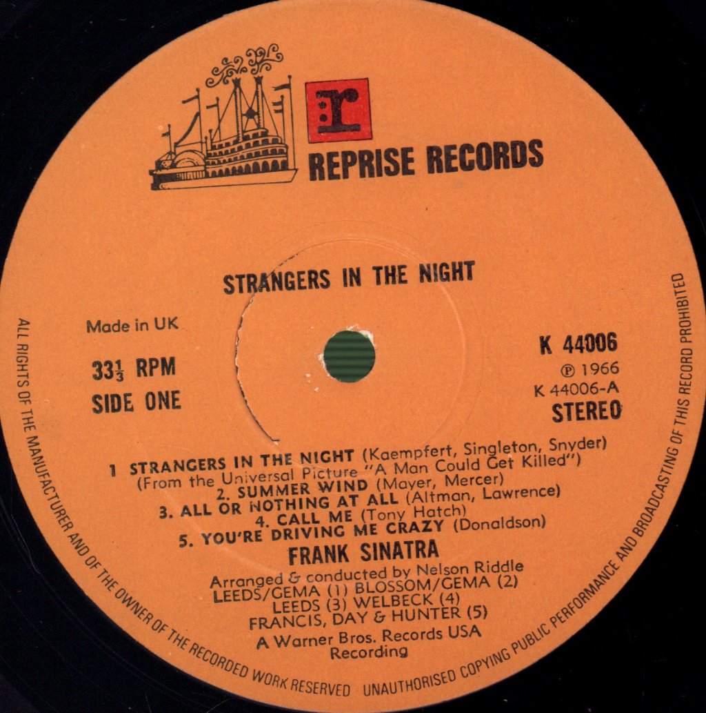 Frank Sinatra - Strangers In The Night - Lp