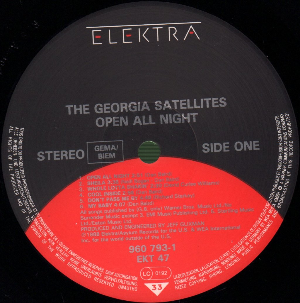 Georgia Satellites - Open All Night - Lp