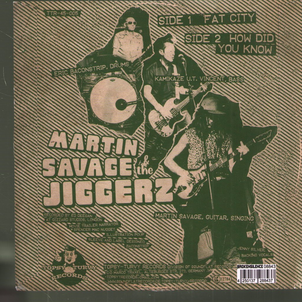 Martin Savage and the Jiggerz - Fat City - 7 Inch