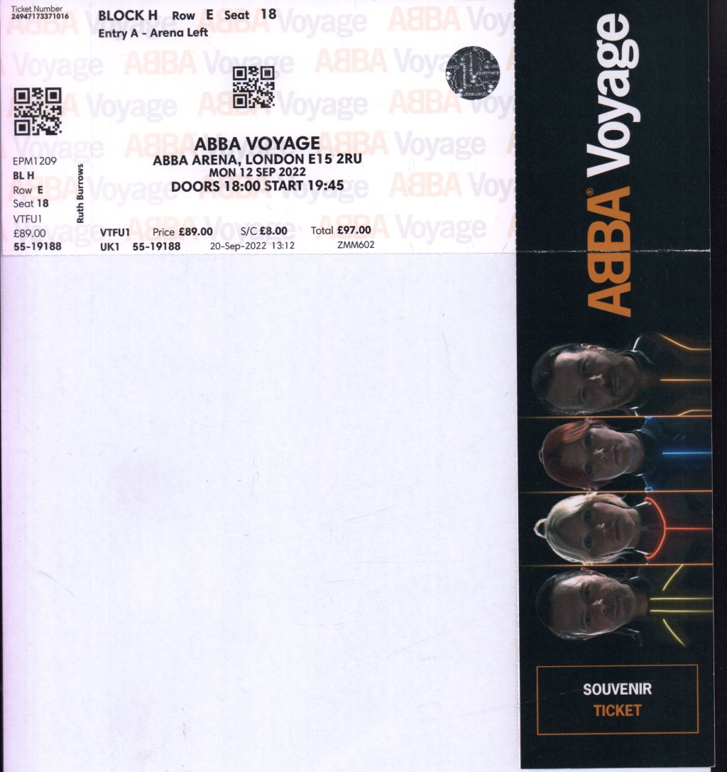 ABBA - voyage - Tour Programme