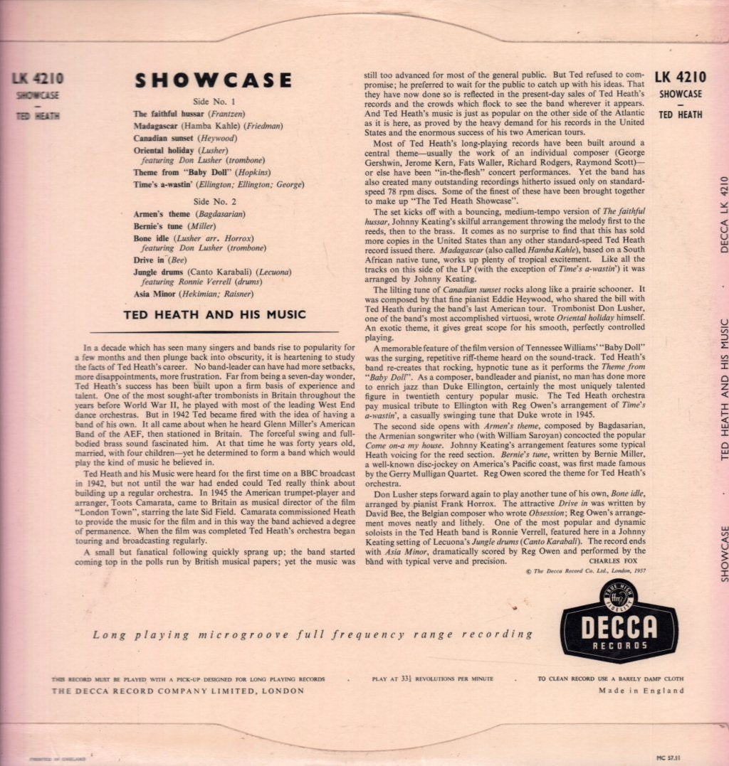 Ted Heath And His Music - Showcase - Lp